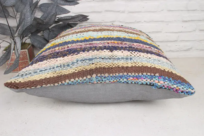 Boho Pillow Sham Cover, Kilim Pillow Cover, Cushion, Pillow for Sofa, 20x20 Beige Cushion Case, Vintage Kilim Pillow Pillow Cover - 5