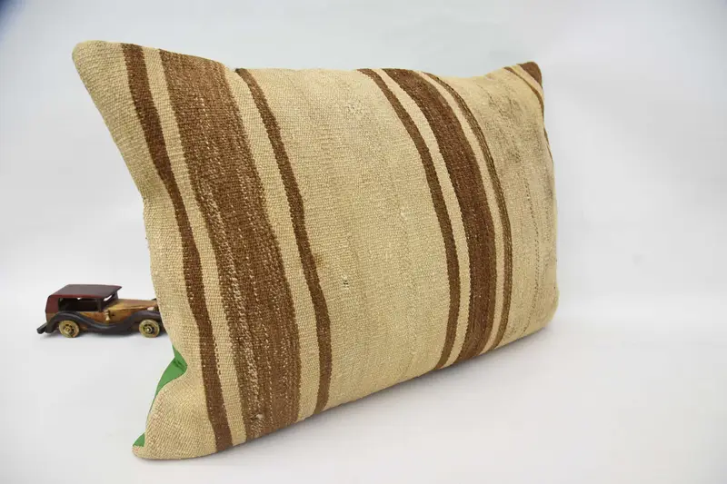 Pillow Sham, 20x28 Beige Pillow Sham, Turkish Pillow, Kilim Cushion Sham, Aesthetic Cushion Case, Anatolian Pillow Case, Pillow for Couch - 3