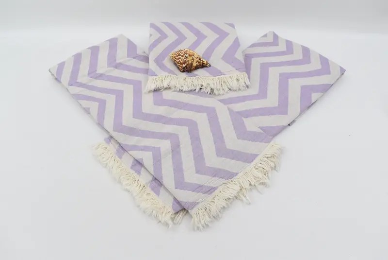 Toalla orgánica, obsequios de dama de honor, toalla de diseño en zigzag de algodón de 70x40, toalla de decoración del hogar, toalla de pases de viaje rápido, toalla de spa, toalla de algodón - 8