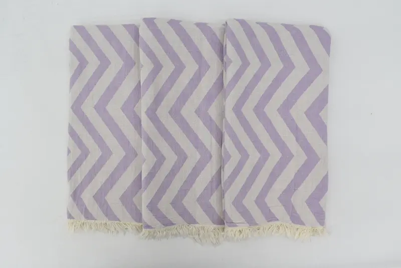 Toalla orgánica, obsequios de dama de honor, toalla de diseño en zigzag de algodón de 70x40, toalla de decoración del hogar, toalla de pases de viaje rápido, toalla de spa, toalla de algodón - 6
