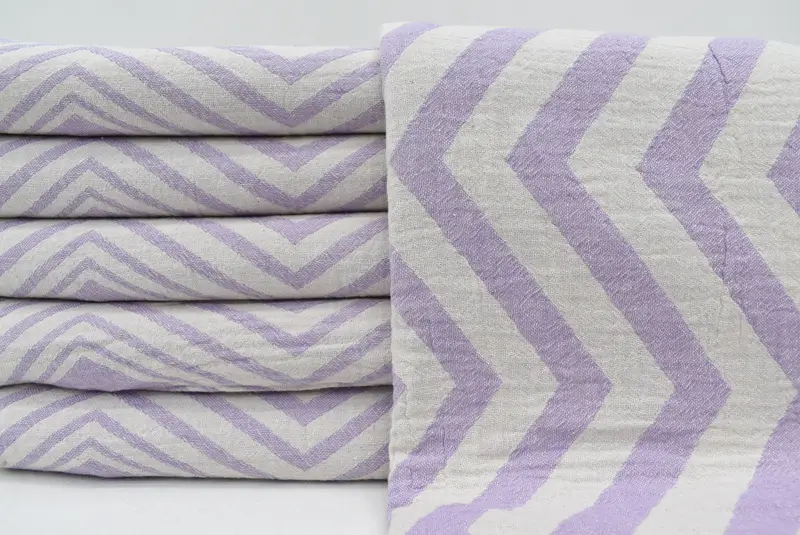 Toalla orgánica, obsequios de dama de honor, toalla de diseño en zigzag de algodón de 70x40, toalla de decoración del hogar, toalla de pases de viaje rápido, toalla de spa, toalla de algodón - 1