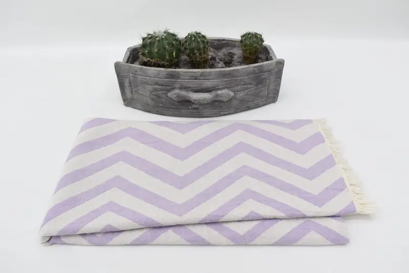 Toalla orgánica, obsequios de dama de honor, toalla de diseño en zigzag de algodón de 70x40, toalla de decoración del hogar, toalla de pases de viaje rápido, toalla de spa, toalla de algodón - 3