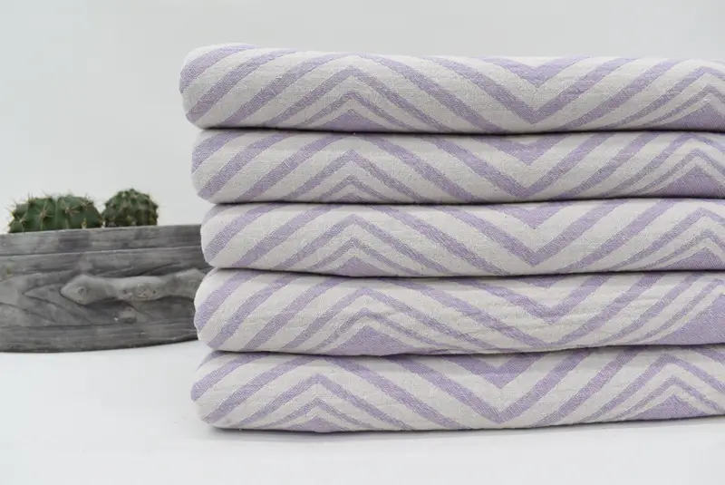Toalla orgánica, obsequios de dama de honor, toalla de diseño en zigzag de algodón de 70x40, toalla de decoración del hogar, toalla de pases de viaje rápido, toalla de spa, toalla de algodón - 2