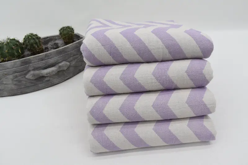 Toalla orgánica, obsequios de dama de honor, toalla de diseño en zigzag de algodón de 70x40, toalla de decoración del hogar, toalla de pases de viaje rápido, toalla de spa, toalla de algodón - 7