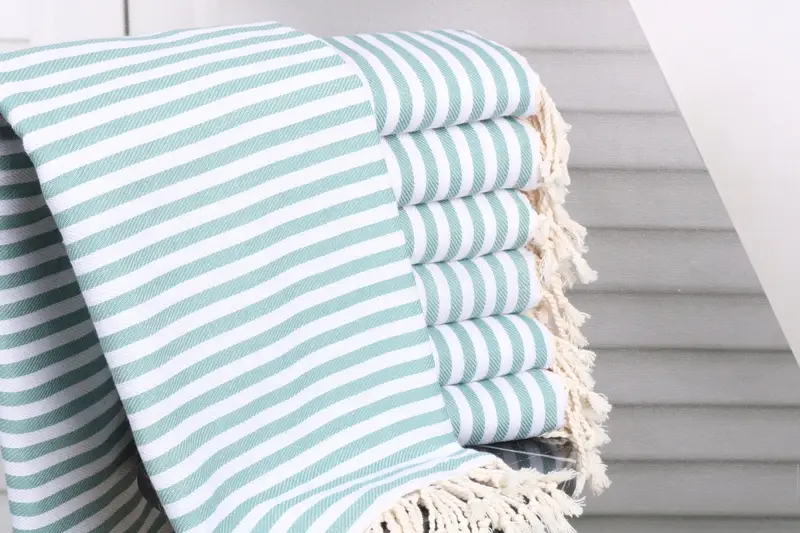 Petrol Green Chevron Towel Personalized Wedding Gift, 40x71 Inches