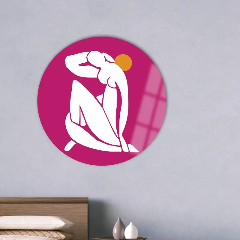 Moderner abstrakter Frauen-Akt-Leinwanddruck, trendiger rosa Expressionismus