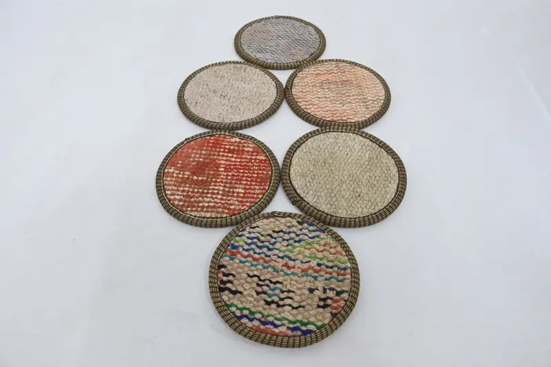 Blue and Beige Coasters, Durable and Stylish Drink Coasters