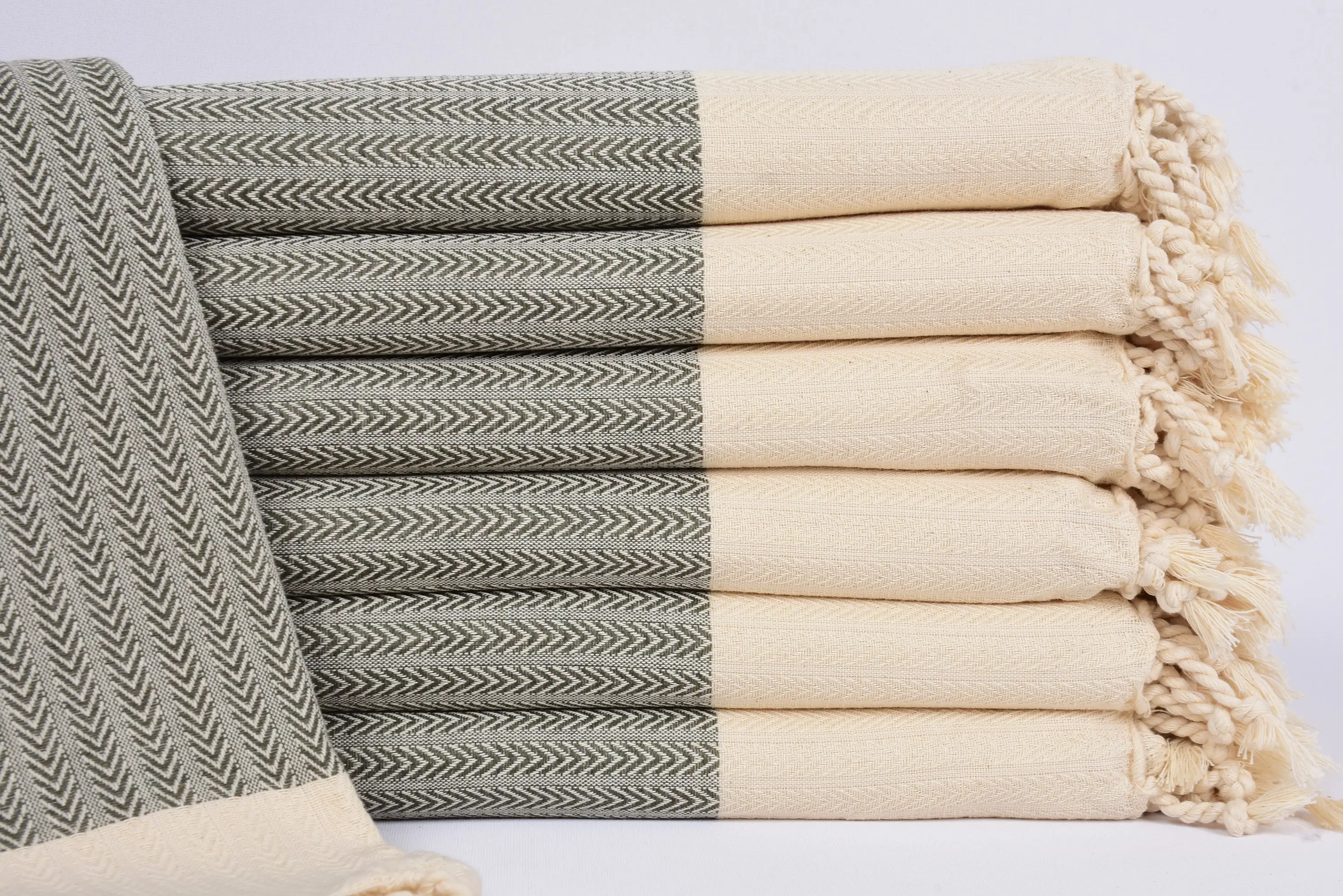Beach Size Towel, Wedding Gift, 67x36 Inches Khaki Green Palm Design Towel - 1