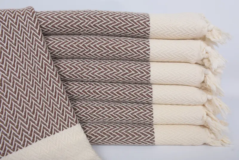 34x18 Cotton Zigzag Design Towel, Bridesmaid Gift Towel, Kitchen Towel, Turkish Hand Towel, Wedding Favors, Bulk Order Towel, Custom Turkish Towel - 1
