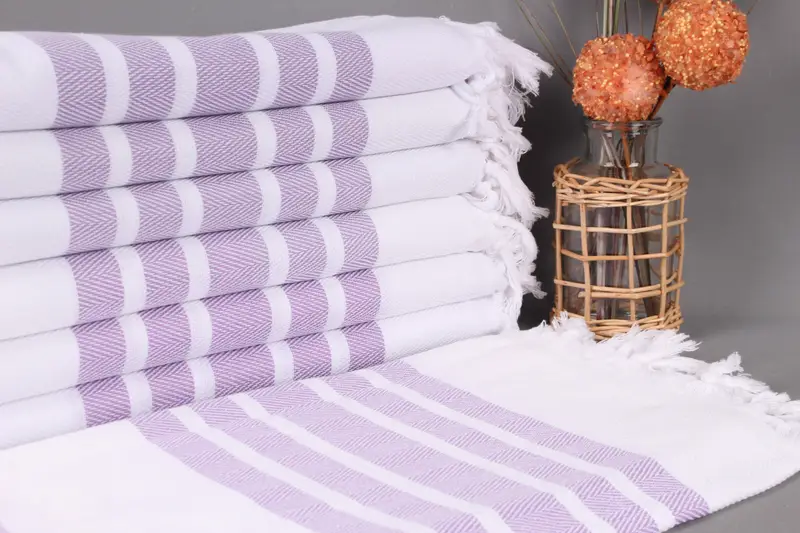 Personalized Gift Box Towel Lilac Chevron Bath Towel, 36x67 Inches