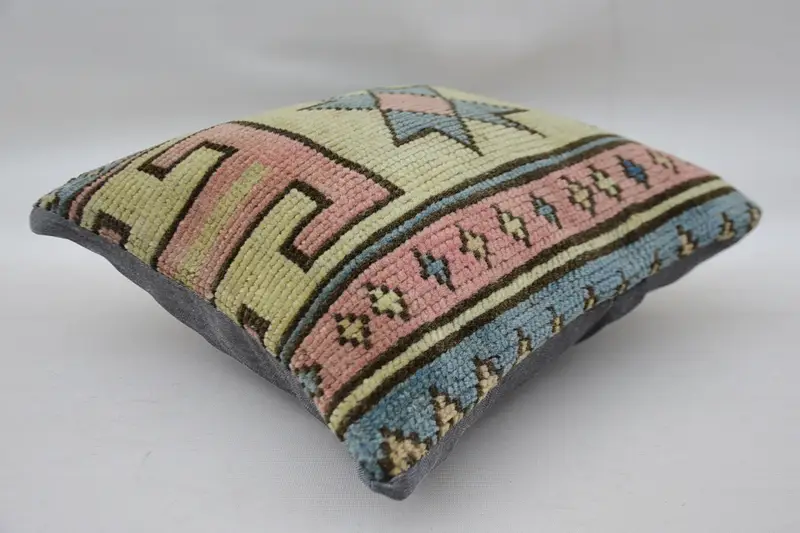 Pillow, 12x12 Beige Cushion Cover, Square Throw Pillow, Vintage Kilim Throw Pillow, Farmhouse Pillow Sham, Vintage Pillow, Throw Kilim Pillow - 6