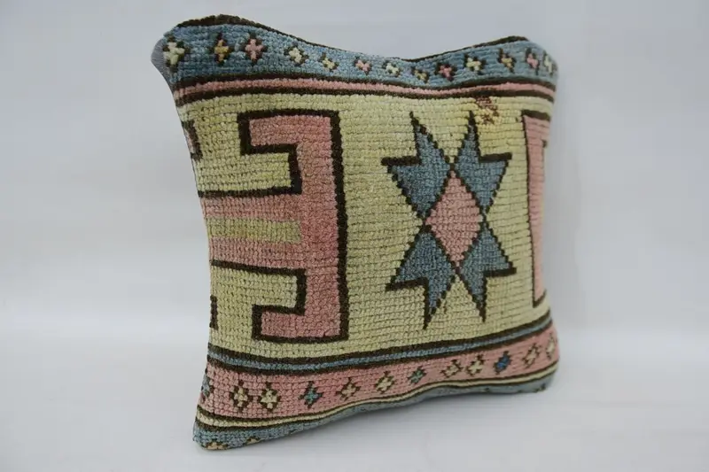 Pillow, 12x12 Beige Cushion Cover, Square Throw Pillow, Vintage Kilim Throw Pillow, Farmhouse Pillow Sham, Vintage Pillow, Throw Kilim Pillow - 2