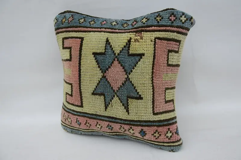 Pillow, 12x12 Beige Cushion Cover, Square Throw Pillow, Vintage Kilim Throw Pillow, Farmhouse Pillow Sham, Vintage Pillow, Throw Kilim Pillow - 3
