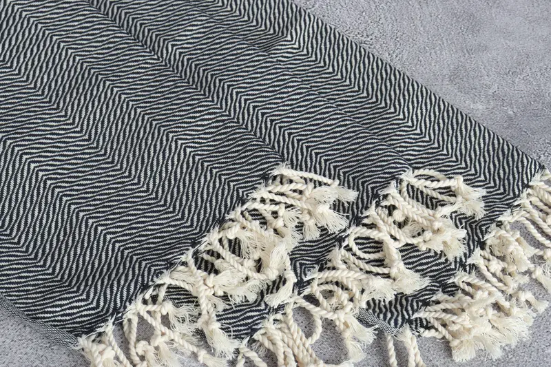 Bachelorette Party Gifts, Kitchen Towel, Monogram Hand Towel, Beach Theme Wedding Gift, Small Bath Towels, 40x20 Cotton Chevron Towel, Summer Towel - 5
