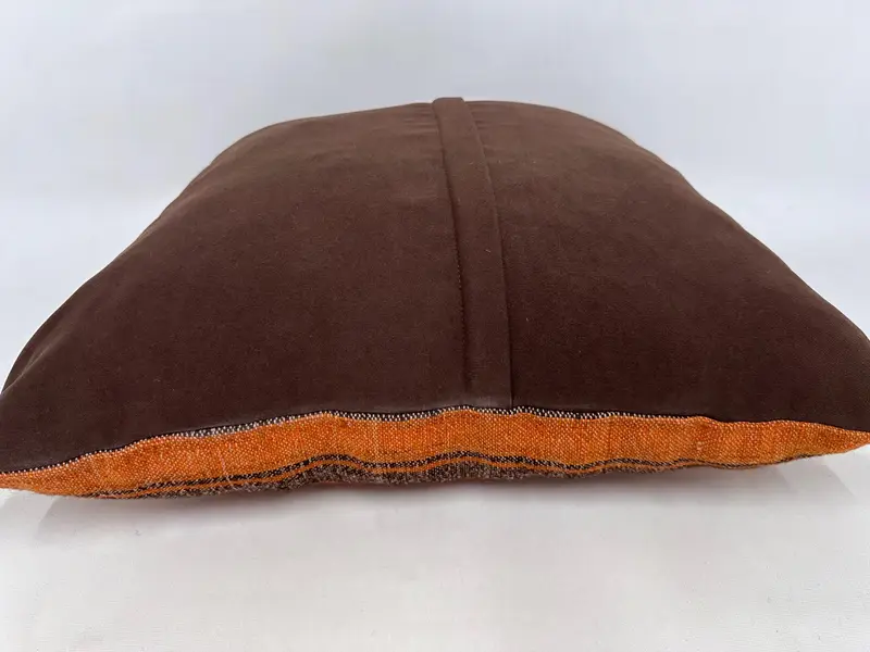 Sofa Pillow Cover, Handmade Kilim Cushion, Turkish Pillow, Pillow Case, Tapestry Cushion, 24x24 Orange Cushion Cover, Pillow for Sofa - 7