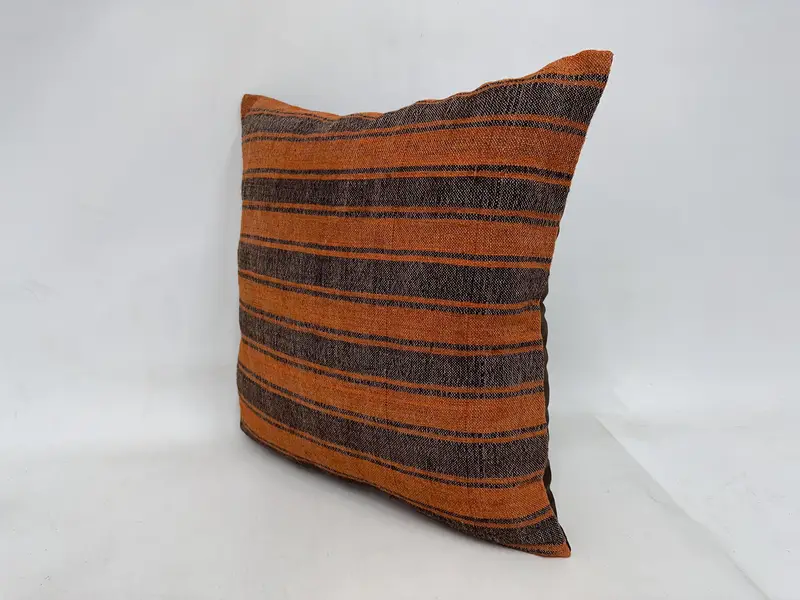 Sofa Pillow Cover, Handmade Kilim Cushion, Turkish Pillow, Pillow Case, Tapestry Cushion, 24x24 Orange Cushion Cover, Pillow for Sofa - 4