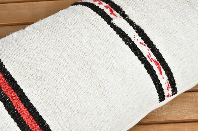 Pillow Cover, Turkish Pillow, Ethnical Kilim Rug Pillow, 12x24 White Cushion, Boho Pillow Sham Cover, Art Deco Pillow Case, Kilim Rug Pillow Cover - 3