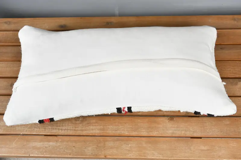 Pillow Cover, Turkish Pillow, Ethnical Kilim Rug Pillow, 12x24 White Cushion, Boho Pillow Sham Cover, Art Deco Pillow Case, Kilim Rug Pillow Cover - 5