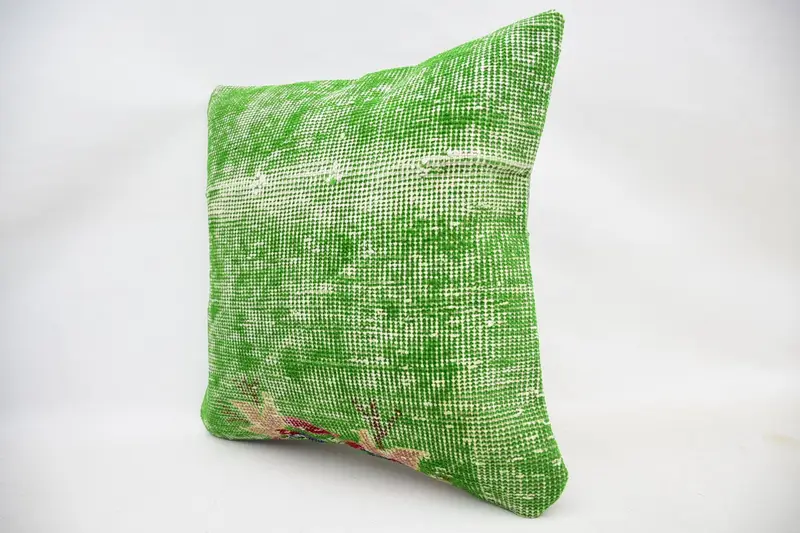 18x18 Green Pillow, Shabby Chic Cushion Case, Antique Pillows, Gift Pillow, Outdoor Cushion, Cushion Cover, Car Cushion, Vintage Pillow - 3