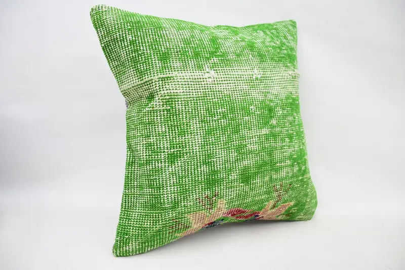 18x18 Green Pillow, Shabby Chic Cushion Case, Antique Pillows, Gift Pillow, Outdoor Cushion, Cushion Cover, Car Cushion, Vintage Pillow - 2