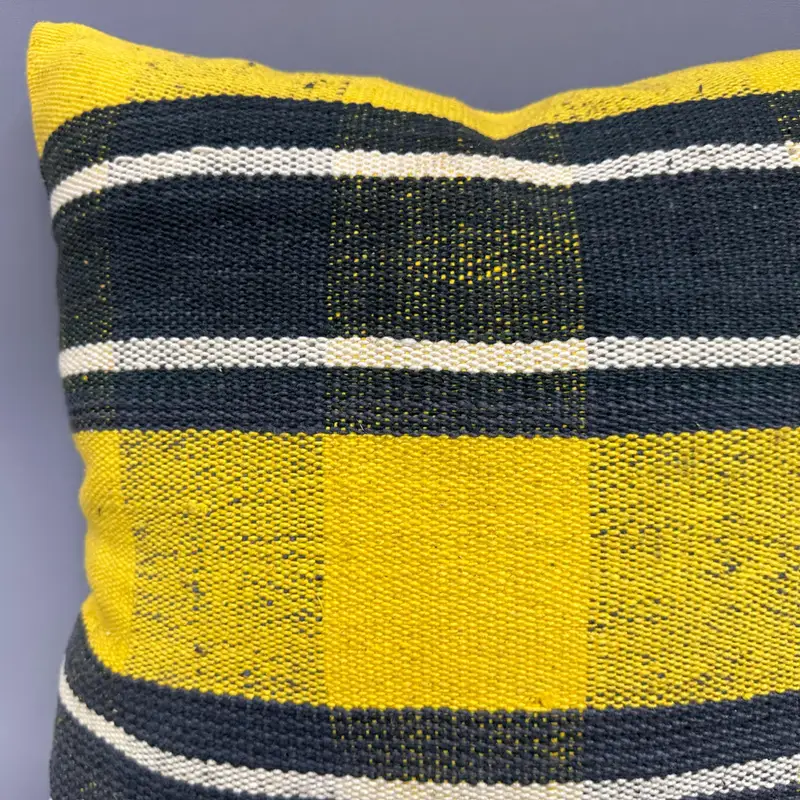Pillow for Sofa, 18x18 Yellow Pillow Cover, Cushion, Vintage Kilim Throw Pillow, One Of A Kind Pillow, Interior Designer Pillow, Chair Pillow - 5