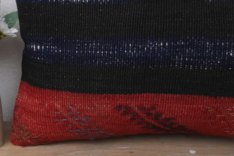 Aesthetic Pillow Cover, Cushion Case, Vintage Kilim Pillow, Bright Pillow Case, 12x20 Blue Pillow Cover, Throw Kilim Pillow, Turkish Kilim Pillow - 3