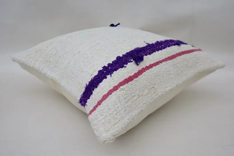 Toss Cushion Cover, Home Decor Pillow, Turkish Pillow, 16x16 White Pillow Case, Kilim Rug Pillow Cover, Handmade Kilim Cushion, Cushion - 6