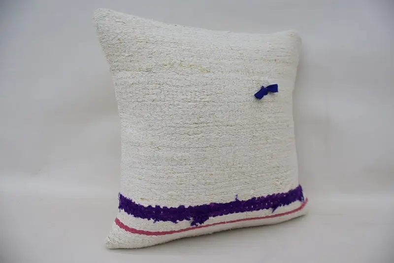 Toss Cushion Cover, Home Decor Pillow, Turkish Pillow, 16x16 White Pillow Case, Kilim Rug Pillow Cover, Handmade Kilim Cushion, Cushion - 2