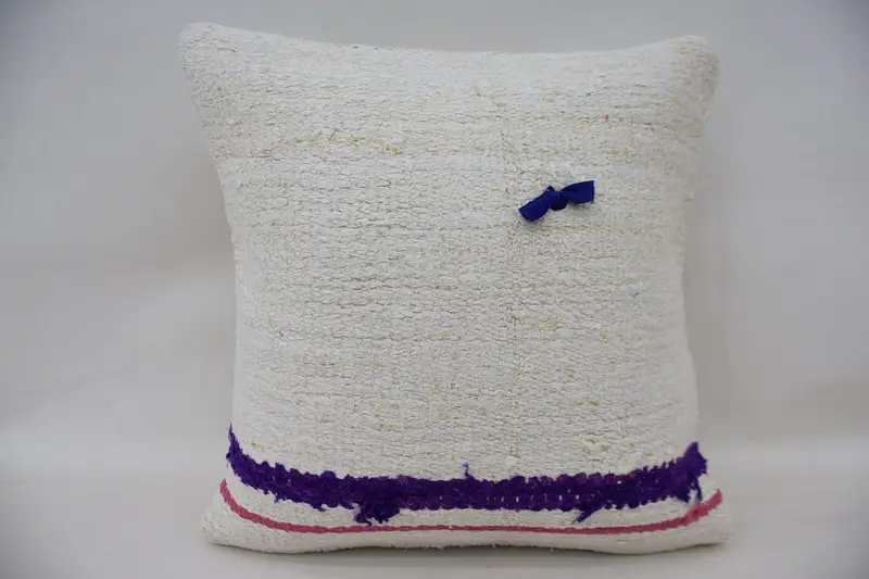 Toss Cushion Cover, Home Decor Pillow, Turkish Pillow, 16x16 White Pillow Case, Kilim Rug Pillow Cover, Handmade Kilim Cushion, Cushion - 1