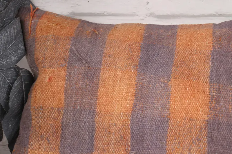 12x20 Orange Cushion Cover, Turkish Pillow, Pillow, Outdoor Throw Pillow Case, Vintage Pillow, Boho Pillow, Handmade Rug Seat Pillow - 2