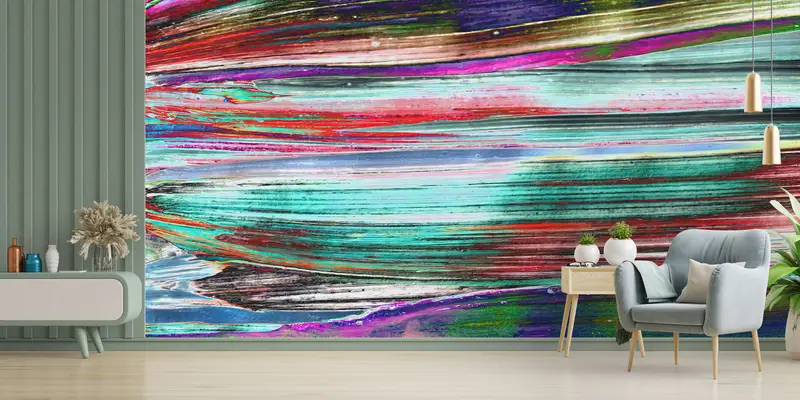 Soyut Renkli Çağdaş Baskılı Duvar Kağıdı: Alanınızı Yükseltin