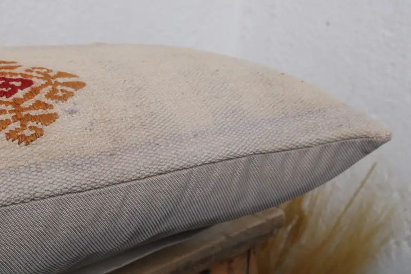 12x24 Beige Cushion Case, Boho Pillow Sham Cover, Vintage Kilim Throw Pillow, Vintage Kilim Pillow, Pillow, Farmhouse Pillow Cover - 6