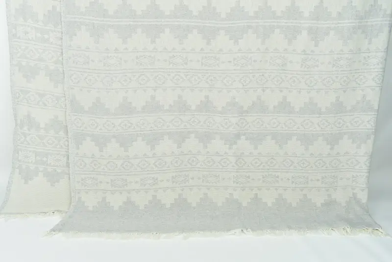 Beach Theme Wedding Gift, 92x80 Cotton Kilim Towel, Throw Blanket, Housewarming Gift, Personalized Gifts, Quenn Bedspread, Turkish Cotton Blanket - 1