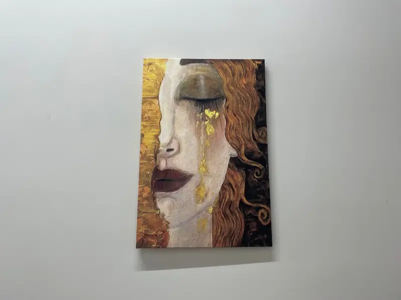 Moderne Leinwand von Gustav Klimt: Freyas Tränen, eleganter Kunstdruck