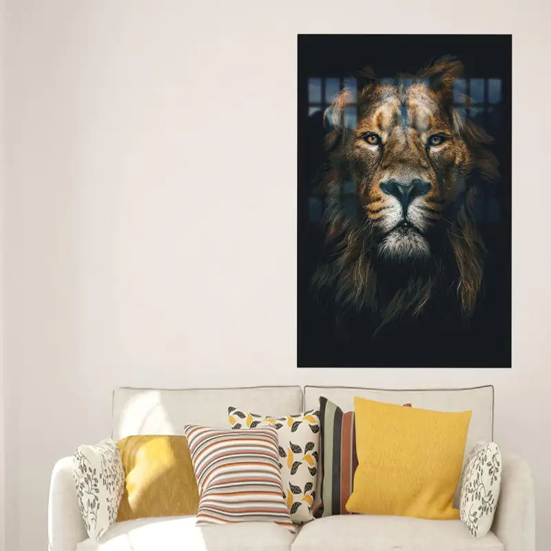 エレガントなライオン キング プリント ガラス - ユニークなマン ケイブ ギフト