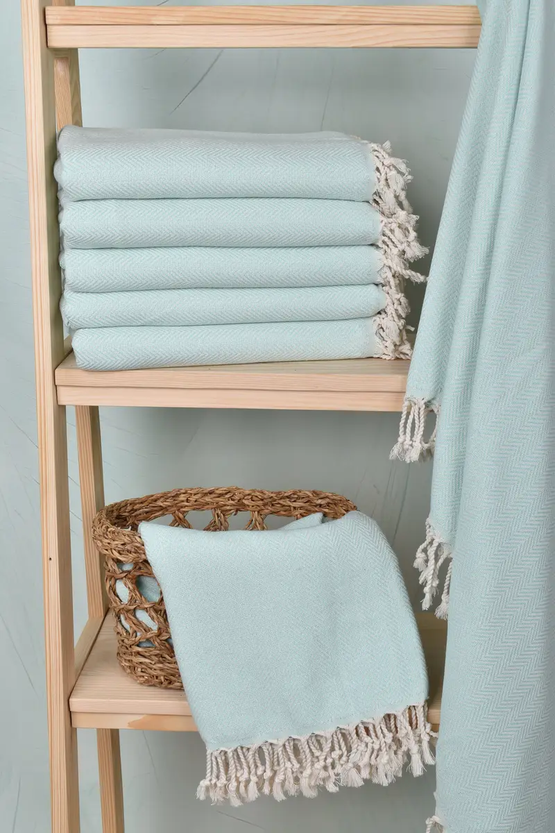 Thin towel, Handwoven organic Turkish towel for spa, 70x40 Cotton Herringbone Towel, Beach Towel Gift, Bachelorette Party Decorations, Baby Boy Gift - 3