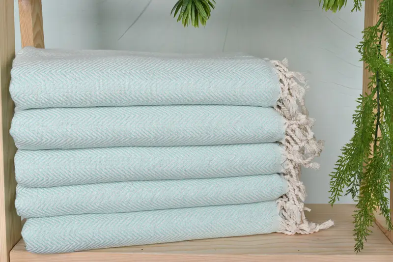 Thin towel, Handwoven organic Turkish towel for spa, 70x40 Cotton Herringbone Towel, Beach Towel Gift, Bachelorette Party Decorations, Baby Boy Gift - 2