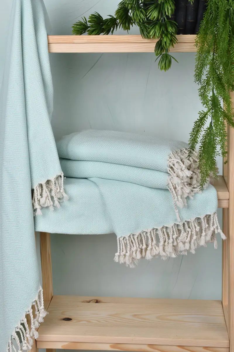 Thin towel, Handwoven organic Turkish towel for spa, 70x40 Cotton Herringbone Towel, Beach Towel Gift, Bachelorette Party Decorations, Baby Boy Gift - 6