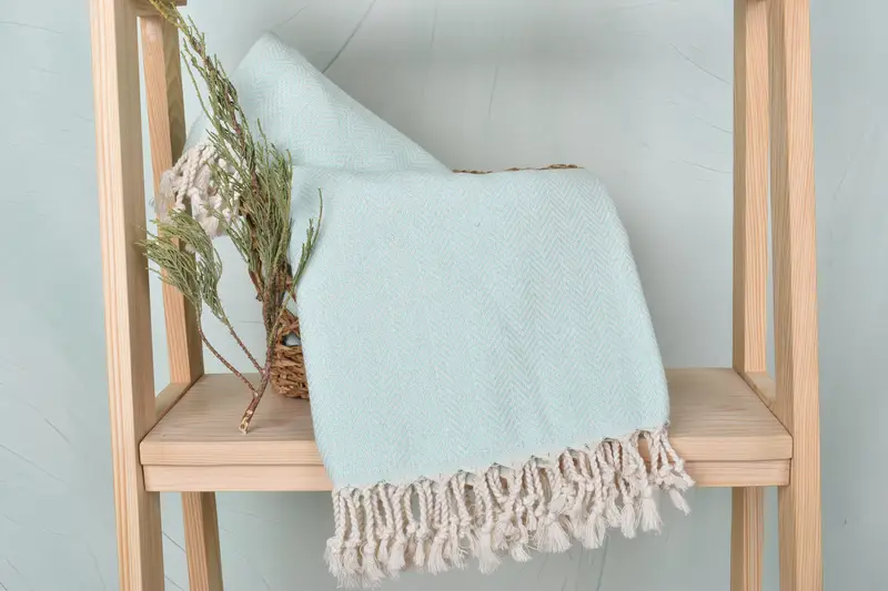 Thin towel, Handwoven organic Turkish towel for spa, 70x40 Cotton Herringbone Towel, Beach Towel Gift, Bachelorette Party Decorations, Baby Boy Gift - 4