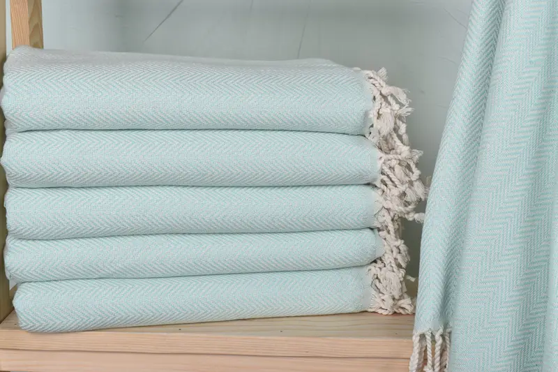 Thin towel, Handwoven organic Turkish towel for spa, 70x40 Cotton Herringbone Towel, Beach Towel Gift, Bachelorette Party Decorations, Baby Boy Gift - 1