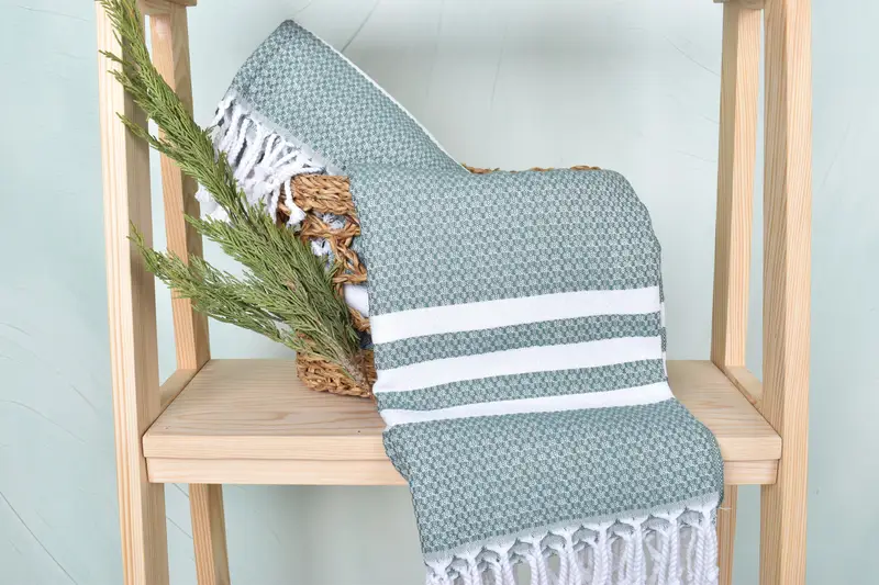Embroidered Towel, Wedding Towel, Quick-dry peshtemal, Bachelorette Party Favor, Housewarming Gift, Bachelorette Gifts, 70x40 Cotton Striped Towel - 4
