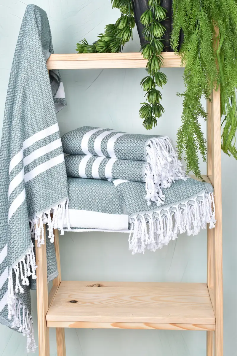 Embroidered Towel, Wedding Towel, Quick-dry peshtemal, Bachelorette Party Favor, Housewarming Gift, Bachelorette Gifts, 70x40 Cotton Striped Towel - 5