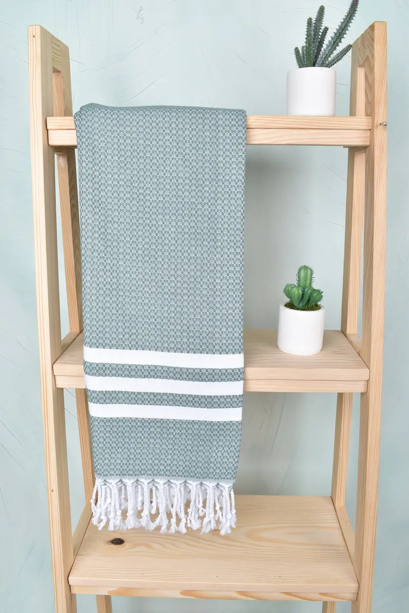 Embroidered Towel, Wedding Towel, Quick-dry peshtemal, Bachelorette Party Favor, Housewarming Gift, Bachelorette Gifts, 70x40 Cotton Striped Towel - 7
