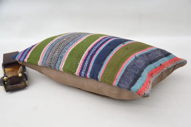 Home Decor Pillow, Yoga Pillow Cover, Gift Pillow, Pillow Sham, Vintage Kilim Pillow, 12x20 Blue Pillow Cover, Chair Pillow Cover - 6
