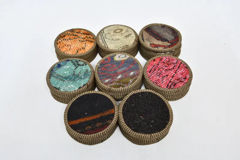 Juego de posavasos redondo bohemio, almohadillas antideslizantes para tazas de café tribales