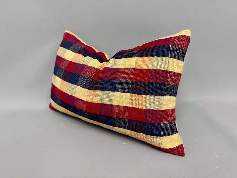 Ethnic Throw Cushion, Turkish Kilim Pillow, Pillow Sham, 12x20 Red Cushion Case, Pastel Cushion Cover, Handmade Kilim Cushion, Antique Pillows - 3