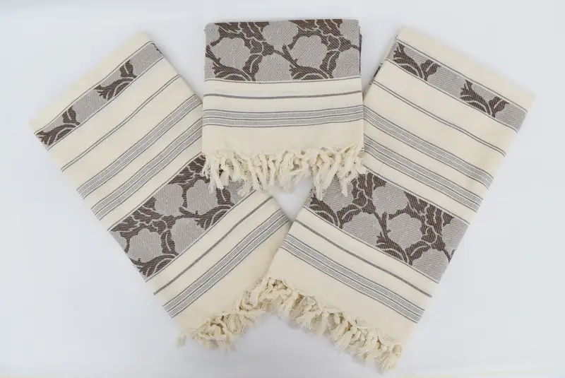 70x40 Linen Daisy Patterned Towel, Peshtemal beach towel with unique design, Thin towel, Wedding Gift, Personalized Turkish Towel, Home Decor Towel - 8