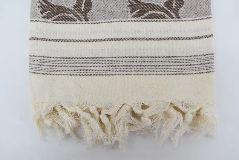 70x40 Linen Daisy Patterned Towel, Peshtemal beach towel with unique design, Thin towel, Wedding Gift, Personalized Turkish Towel, Home Decor Towel - 5