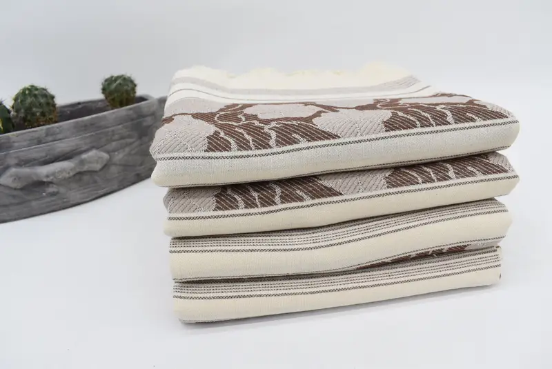 70x40 Linen Daisy Patterned Towel, Peshtemal beach towel with unique design, Thin towel, Wedding Gift, Personalized Turkish Towel, Home Decor Towel - 6