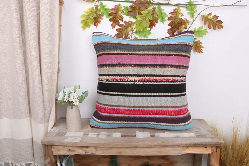 Pillow for Sofa, 20x20 Brown Pillow, Nautical Throw Cushion Cover, Cushion Case, Interior Designer Pillow, Boho Pillow Sham Cover - 1